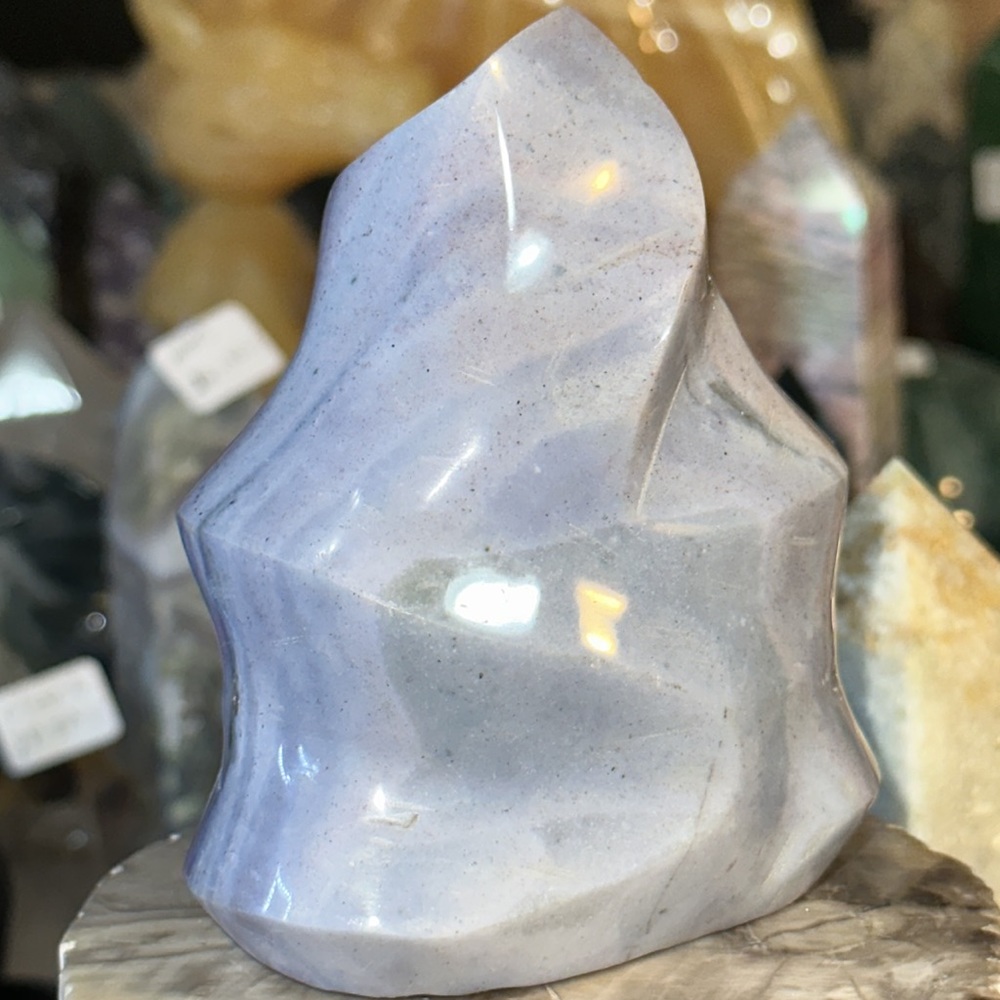 Hand Carved Ocean Jasper Crystal Flame!